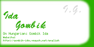 ida gombik business card